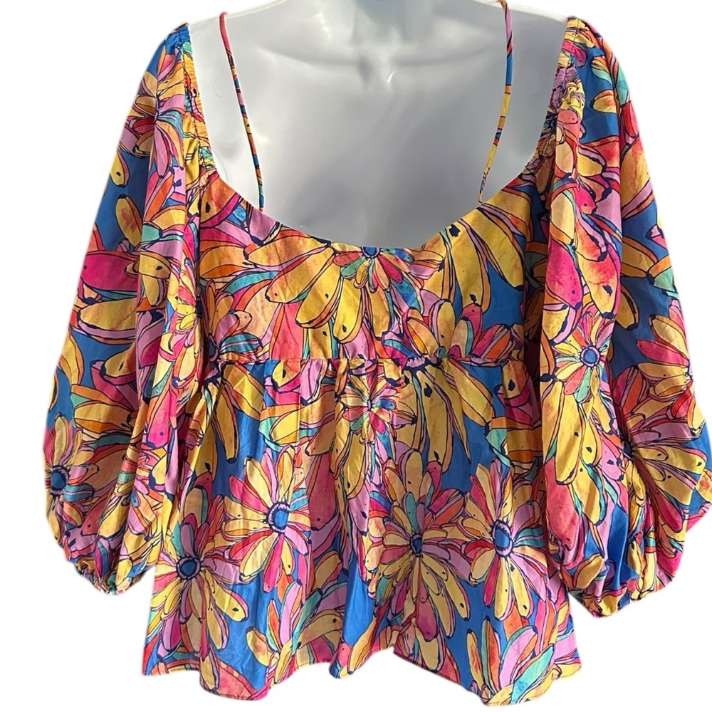 FARM for Anthropologie | Balloon Sleeve Blouse Sz L EUC - Picture 6 of 15